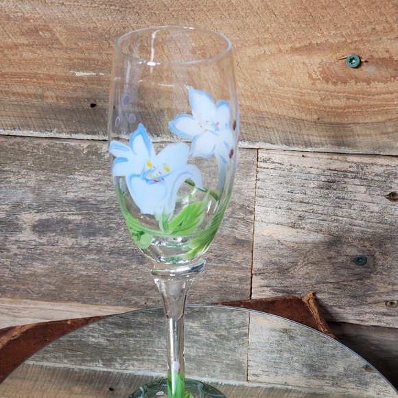 Handpainted Tulip Champagne Glass #1 - Picture 10 of 11